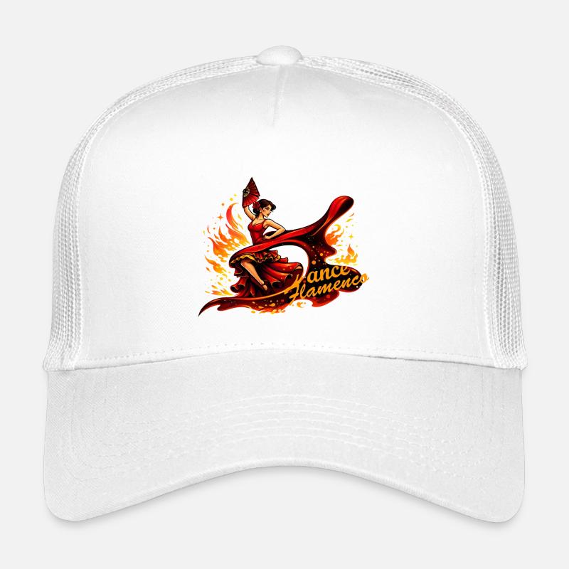 Flamenco dancer with fire and fan Kids’ Trucker Cap