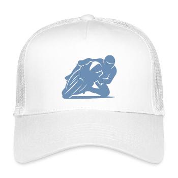 Silhouette minimaliste de moto de course - Casquette trucker enfant - blanc - Devant