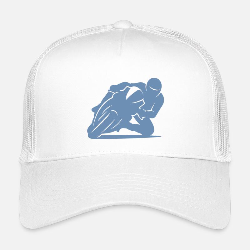 Minimalist motorcycle racer silhouette Kids’ Trucker Cap
