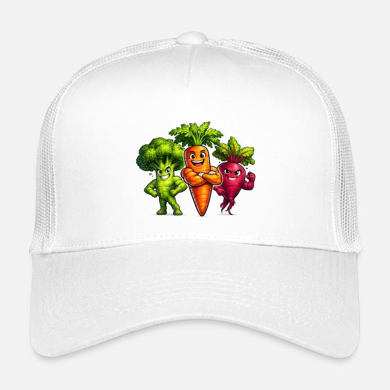 Strong vegetable team – broccoli, carrot & beetroot Kids’ Trucker Cap