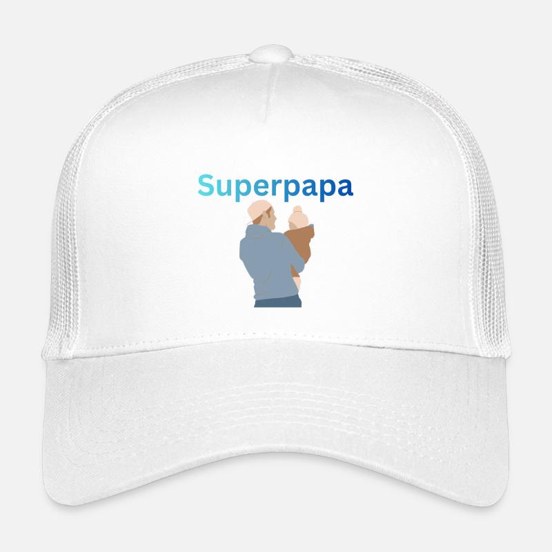 LIEBEVOLL Superpapa - Kinder Trucker-Cap - Weiß