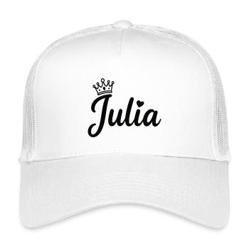 Julia Name Krone Herz Kalligraphie personalisiert - Kinder Trucker-Cap - Weiß - Vorne