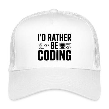 Ich würde lieber programmieren - Kinder Trucker-Cap - Weiß - Vorne