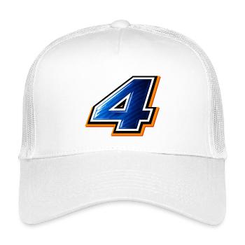 Nummer 4 Fußball Trikot Sportliches Design  - Kinder Trucker-Cap - Weiß - Vorne