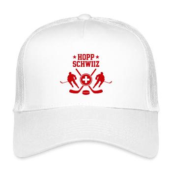 Hopp Schwiiz Eishockey Fan Schweiz Stolz - Kinder Trucker-Cap - Weiß - Vorne