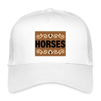 Horses Lettering Retro Riding - Kids’ Trucker Cap - white - Front