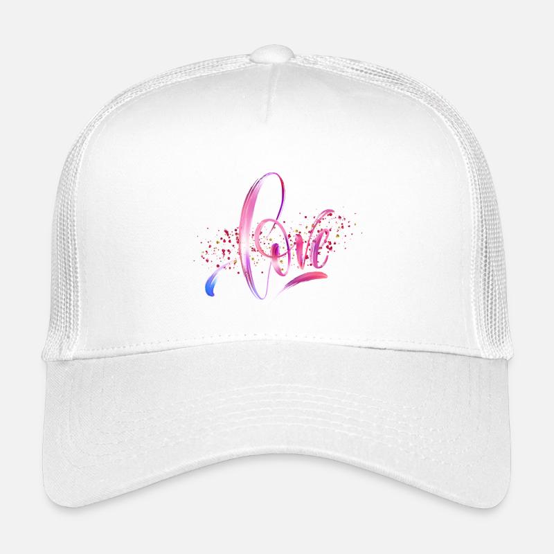 Bunte Liebe in Pinselwellen - Kinder Trucker-Cap - Weiß