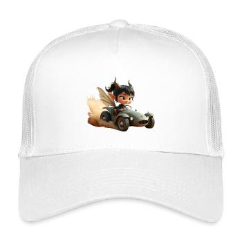 Abenteuerkobold im Sandwagen - Kinder Trucker-Cap - Weiß - Vorne