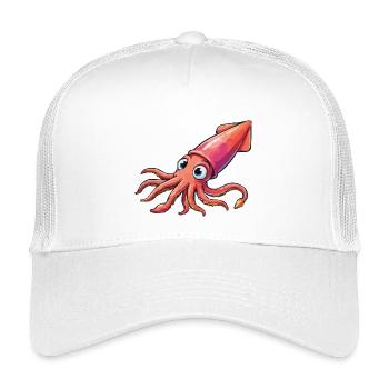 Dessin animé Calamar - Casquette trucker enfant - blanc - Devant