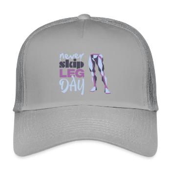Never Skid Leg Day Graphic - Kids’ Trucker Cap - light grey - Front