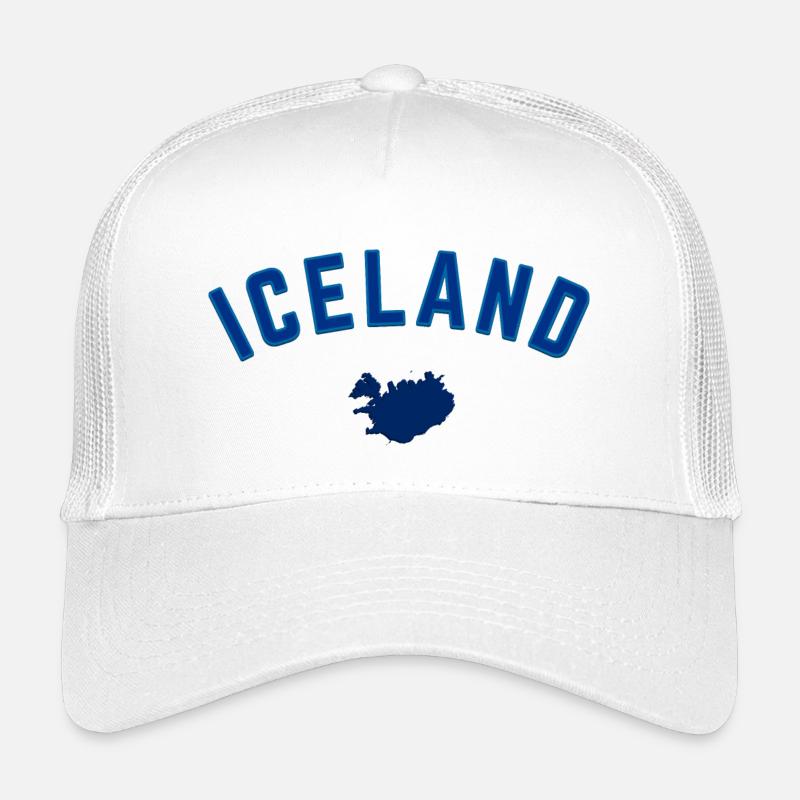 Iceland Blau Karte Bogen Design - Kinder Trucker-Cap - Weiß