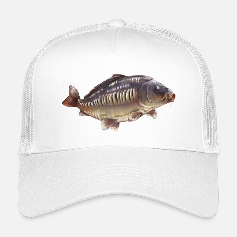 Conception de la pêche à la carpe miroir Pêcheur réaliste - Casquette trucker enfant - blanc