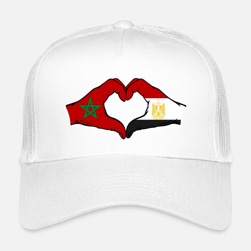 Maroc Égypte Drapeau Mains Coeur Forme Casquette trucker enfant