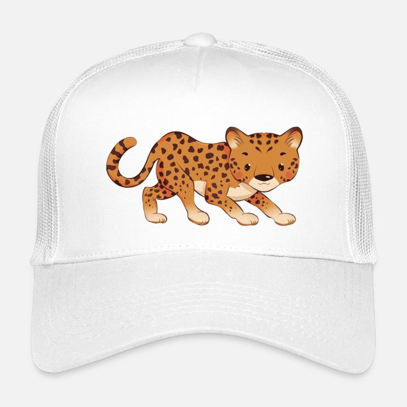 Leopard - Kinder Trucker-Cap - Weiß