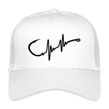 Fishing Hook Heartbeat - Kids’ Trucker Cap - white - Front