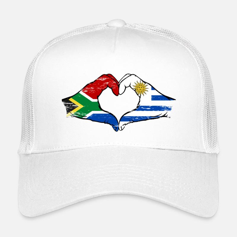 Afrique du Sud Uruguay Drapeau Mains Coeur Utilisé Casquette trucker enfant