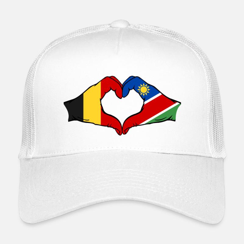 Belgium Namibia Flag Hands Heart Shape Kids’ Trucker Cap