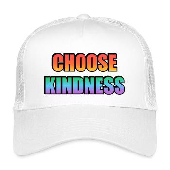 Gay Pride Arc-en-ciel Choisissez la gentillesse Typographie - Casquette trucker enfant - blanc - Devant
