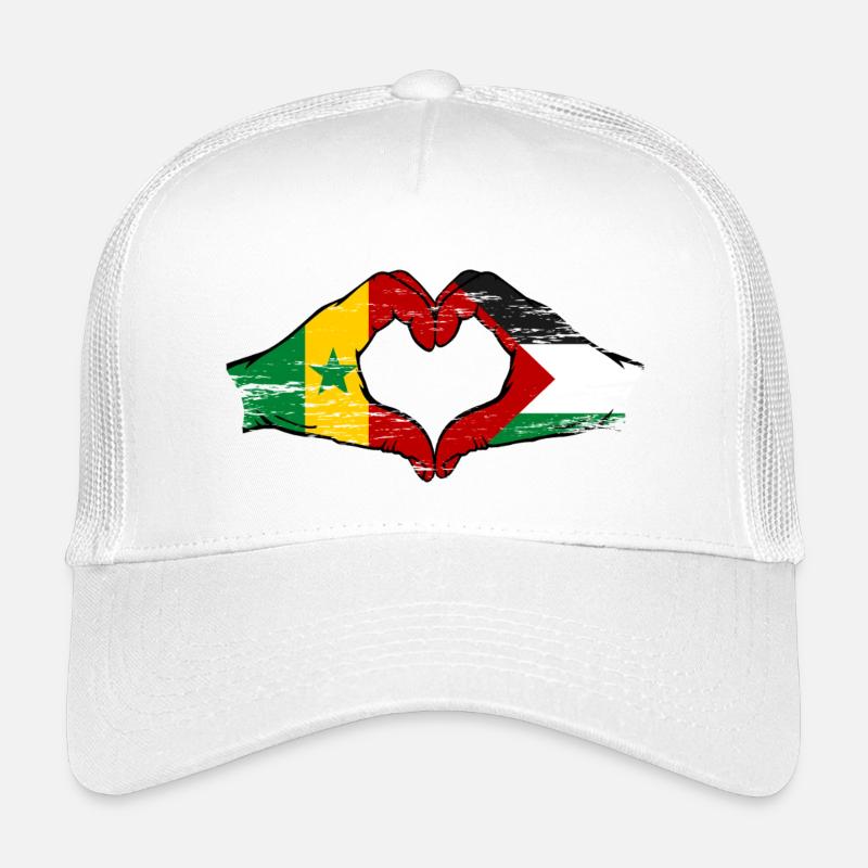 Senegal Palästina Flagge Hände Herzform used Kinder Trucker-Cap