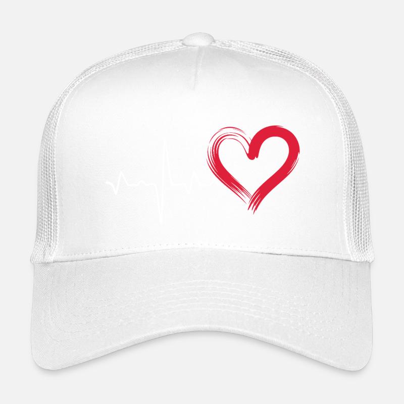 Herzschlag Linie mit rotem Herz Kinder Trucker-Cap