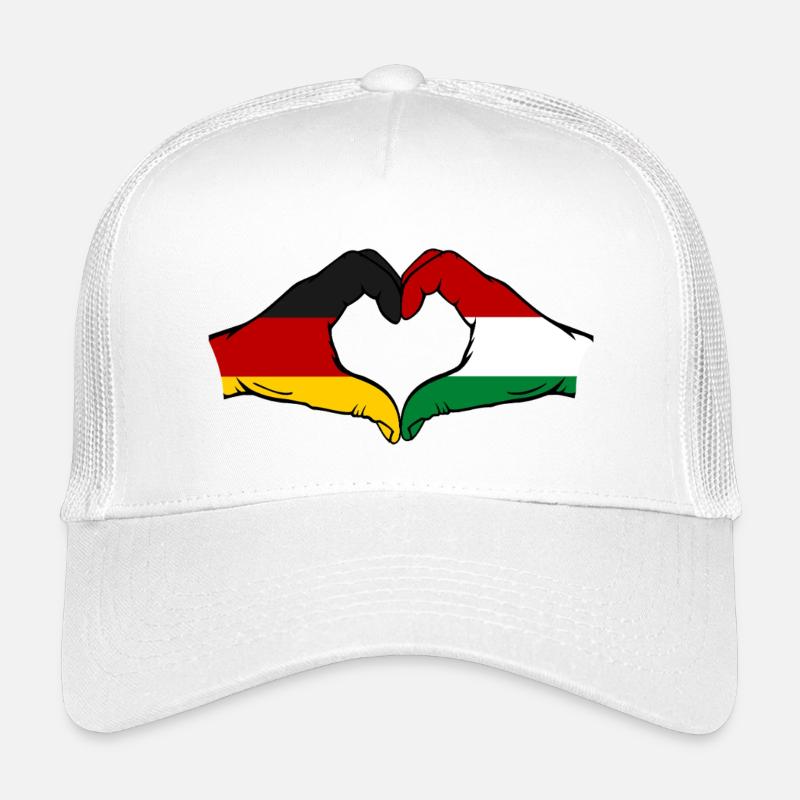 Germany Hungary Flag Heart Kids’ Trucker Cap