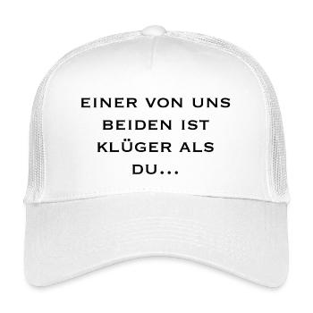 einer von uns beiden ist klüger als du... - Kinder Trucker-Cap - Weiß - Vorne