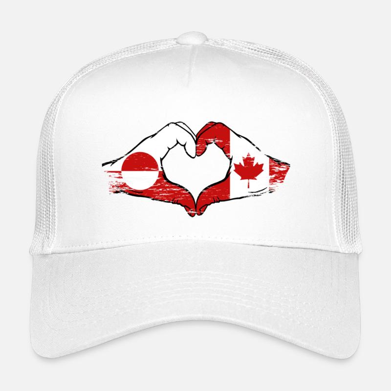 Grönland Kanada Flagge Hände Herzform used Kinder Trucker-Cap