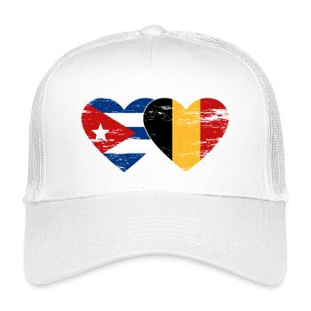 Cuba Belgium Flag Heart - Kids’ Trucker Cap - white - Front