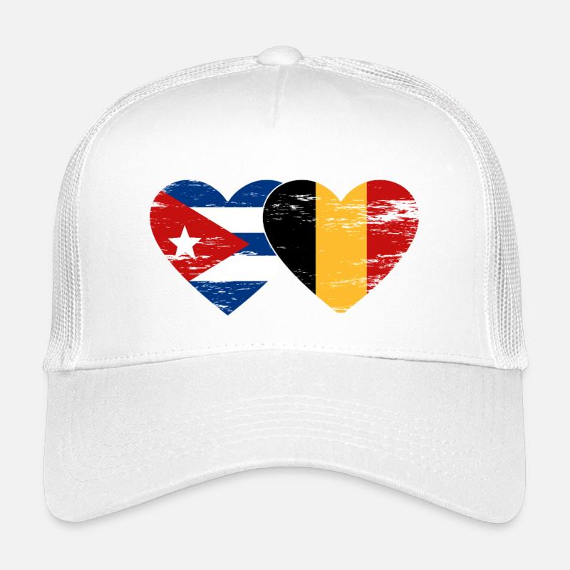 Cœur du drapeau de Cuba Belgique Casquette trucker enfant