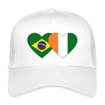 Brasillien_Elfenbeinküste_Flagge_Herz - Kids’ Trucker Cap - white - Front