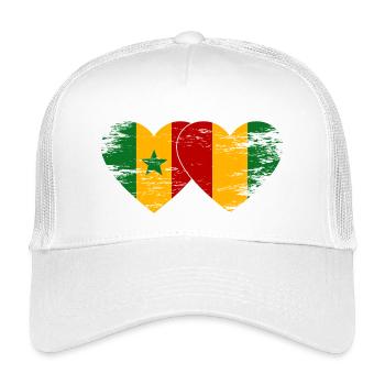Senegal_Guinea_Flagge_Herz_used - Kinder Trucker-Cap - Weiß - Vorne