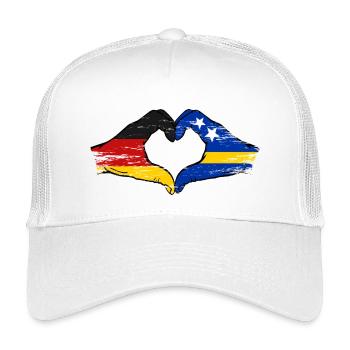 Deutschland_Curaçao_Flagge_Haende_Herzform_used - Casquette trucker enfant - blanc - Devant