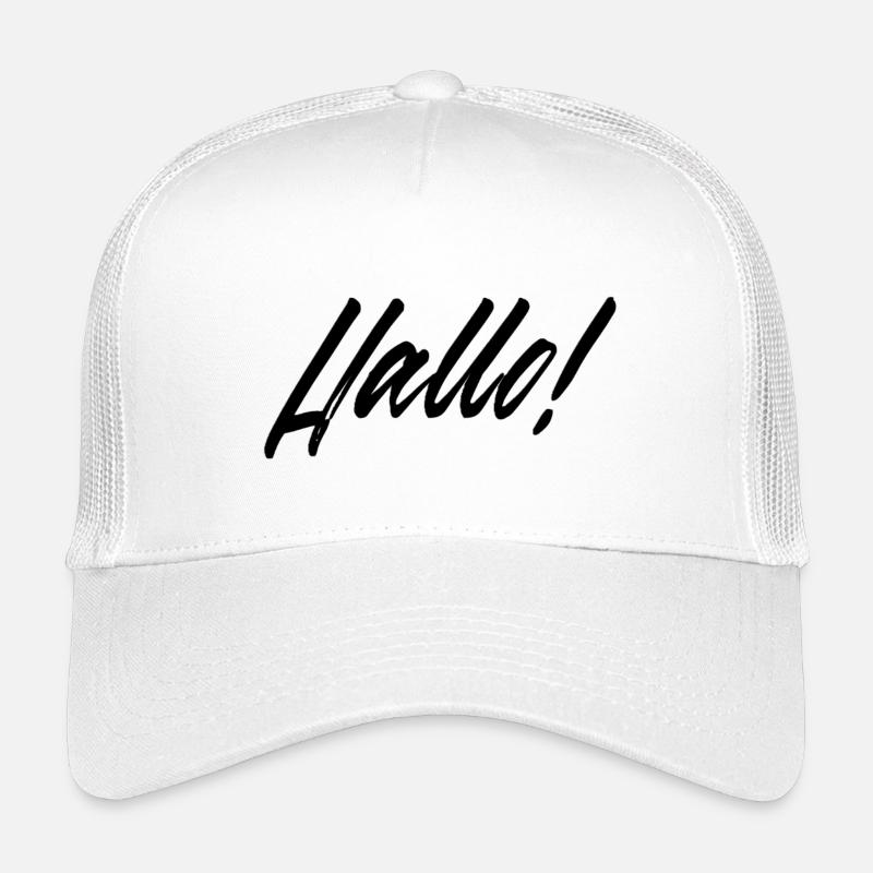 Hand Painted Hello Design for Clothing - Kids’ Trucker Cap - white