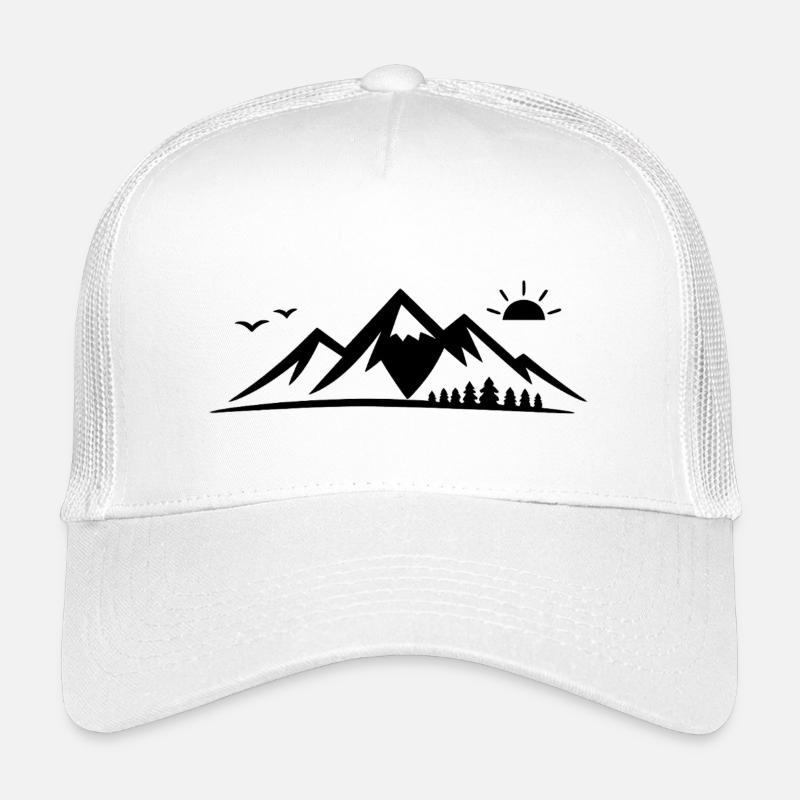 Bergsilhouette mit Sonne - Kinder Trucker-Cap - Weiß