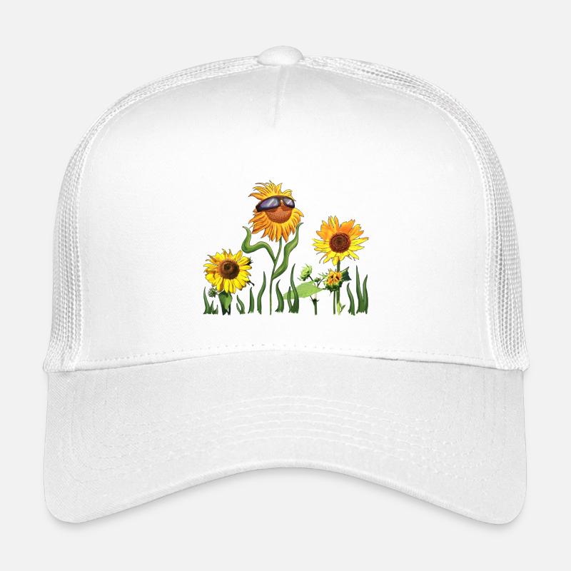 Sonnenblumen mit Sonnenbrille Kinder Trucker-Cap