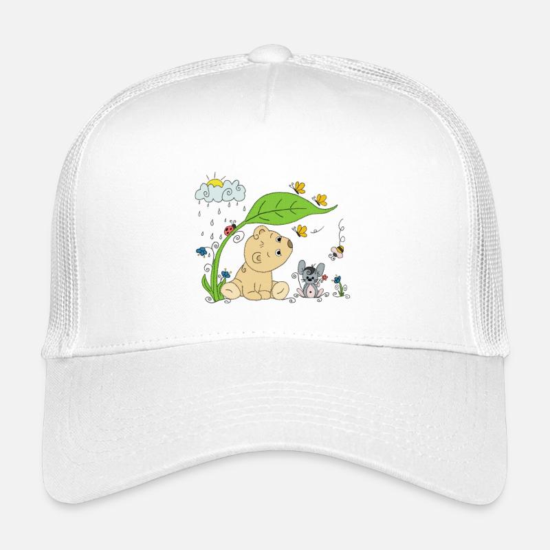 Bärchen im Regen - Kinder Trucker-Cap - Weiß
