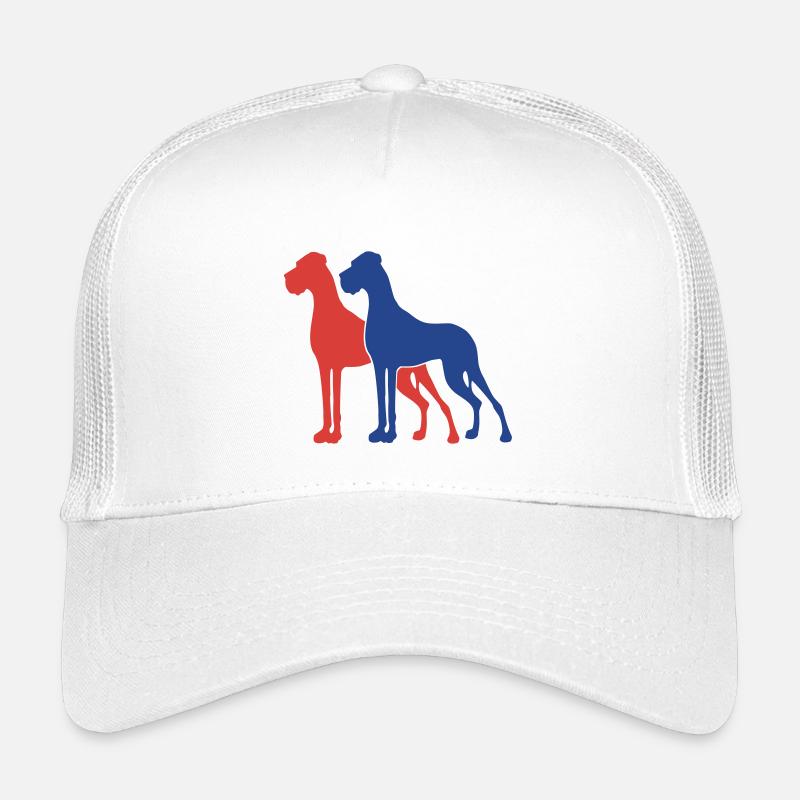2 Deutsche Doggen / 2 Farben - Kinder Trucker-Cap - Weiß