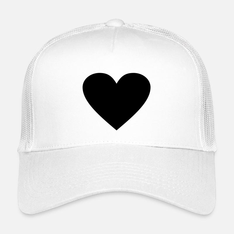 Schwarzes Herz Awesomeelement - Kinder Trucker-Cap - Weiß