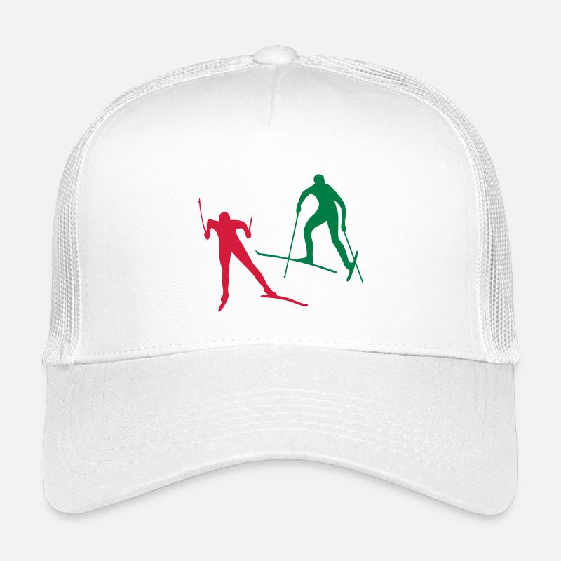 Ski Langlauf in der Loipe - Kinder Trucker-Cap - Weiß