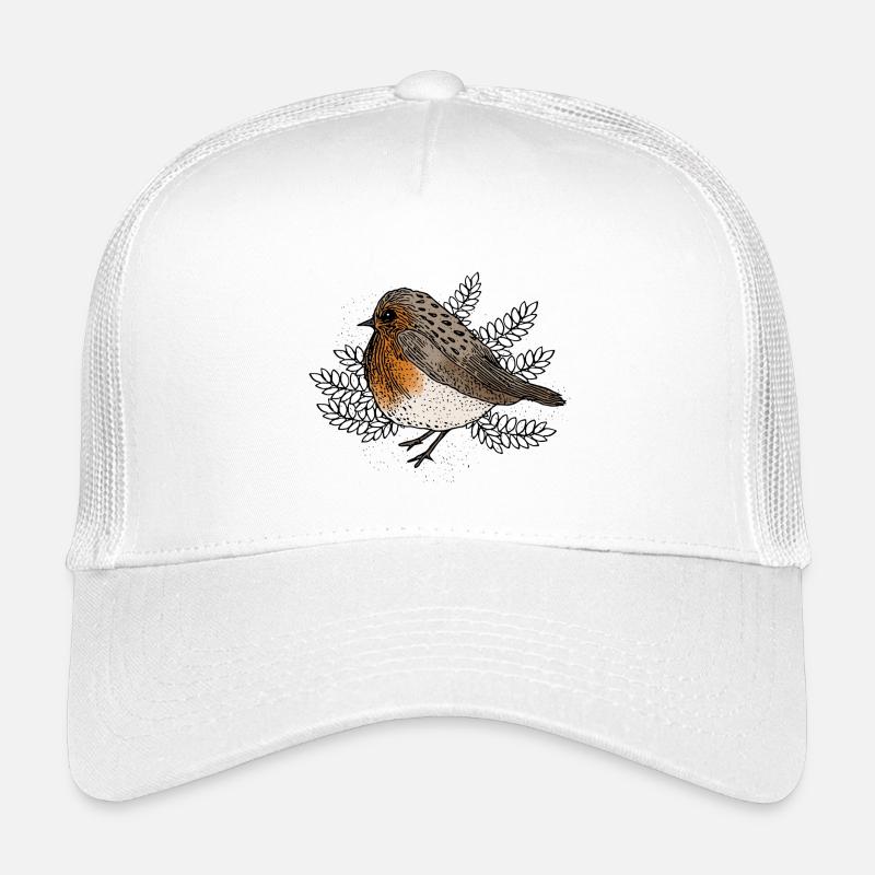 Rotkehlchen auf Zweigen - Kinder Trucker-Cap - Weiß