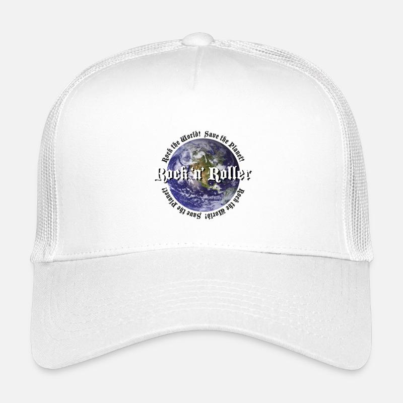 Rock the World Save the Planet - Kinder Trucker-Cap - Weiß