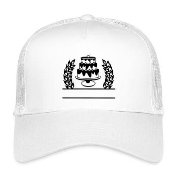 Getreidekranz mit Kuchennamensbanner - Kinder Trucker-Cap - Weiß - Vorne