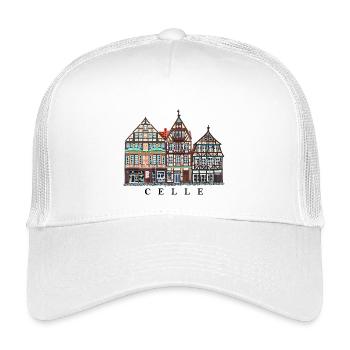 Celle, Niedersachsen, Fachwerkhäuser, Deutschland - Kinder Trucker-Cap - Weiß - Vorne