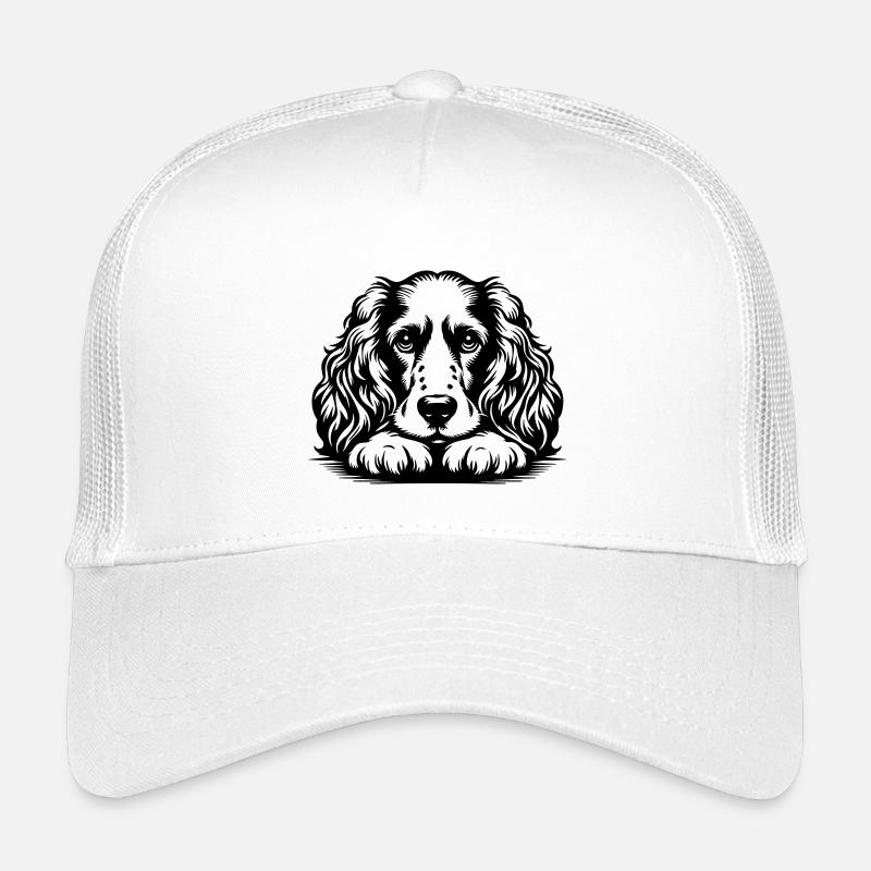 Cocker Spaniel Kopf mit Pfoten - Kinder Trucker-Cap - Weiß