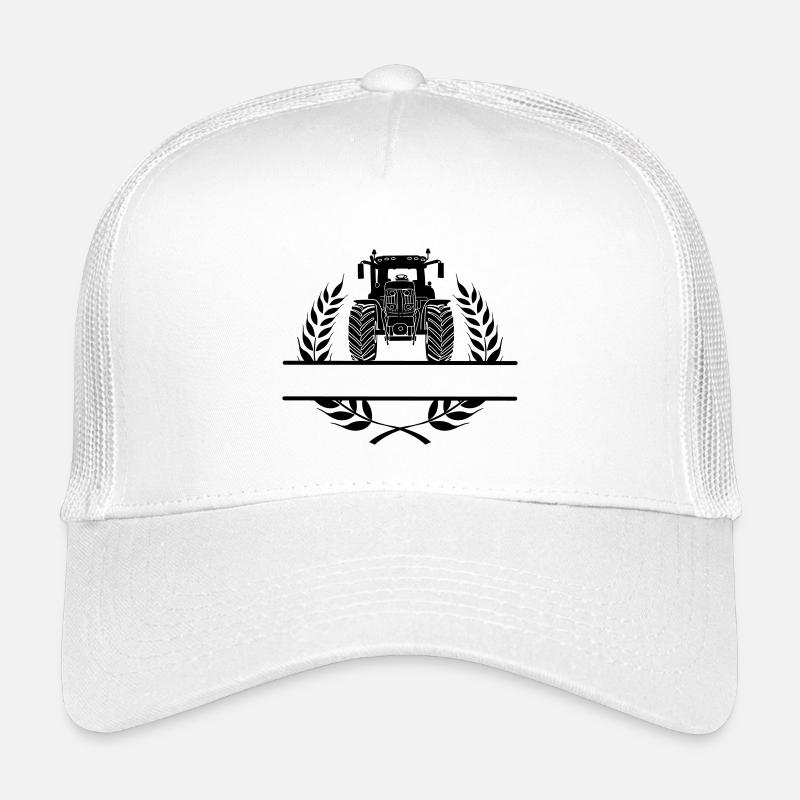 Traktor-Frontansicht im Lorbeerkranz Kinder Trucker-Cap
