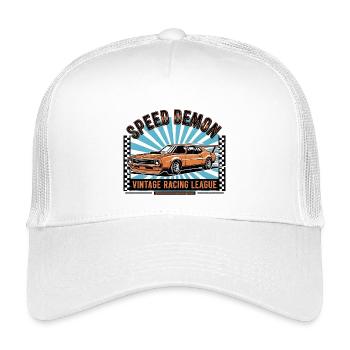 Vintage racing car Speed Demon design - Kids’ Trucker Cap - white - Front