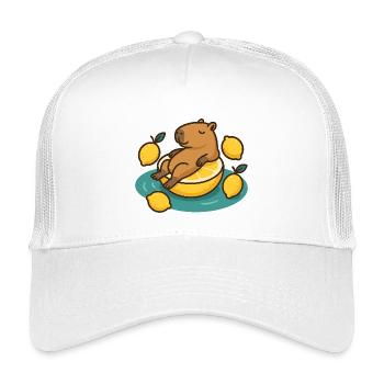Chilling Capybara sur Lemon Cartoon - Casquette trucker enfant - blanc - Devant