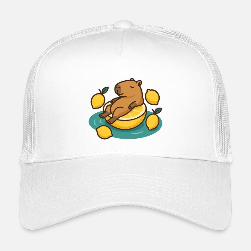 Chillendes Capybara auf Zitrone Cartoon Kinder Trucker-Cap