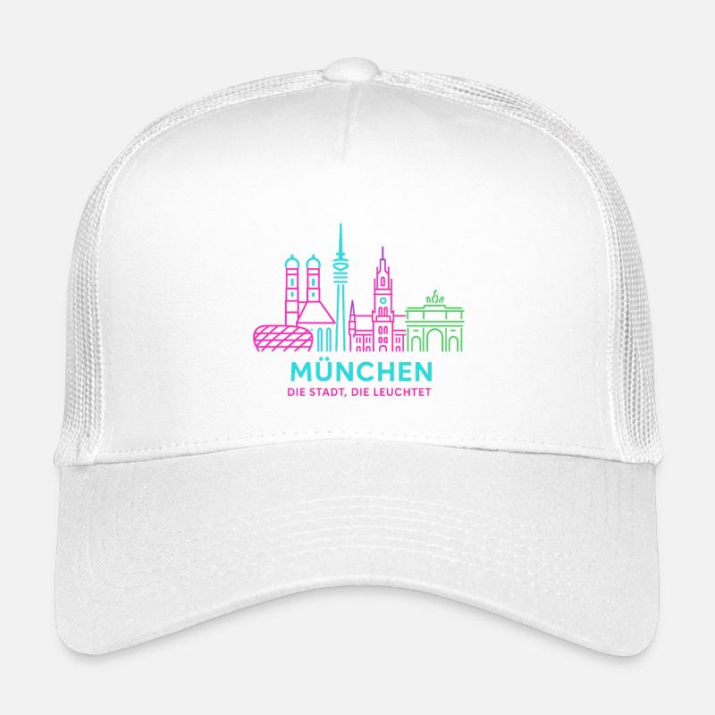 Munich Neon Skyline Kids’ Trucker Cap