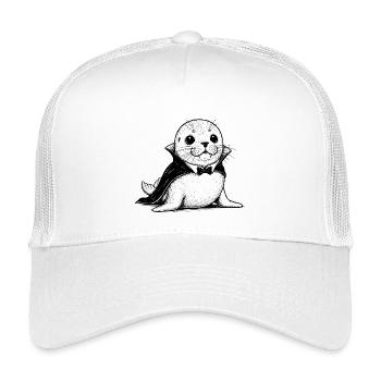 Dessin animé bébé phoque en costume de vampire - Casquette trucker enfant - blanc - Devant